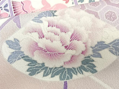 平和屋着物■訪問着　貝桶花鳥文　暈し染め　正絹　逸品　CABI6814xe