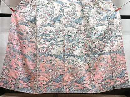 平和屋着物■訪問着　草花立波文　暈し染め　正絹　逸品　CABI6826xe