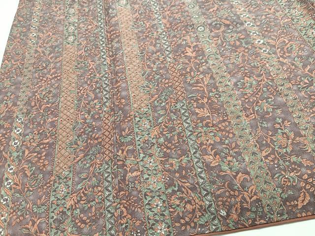 平和屋着物■上質な小紋　花唐草間道　正絹　逸品　CABI6833xe