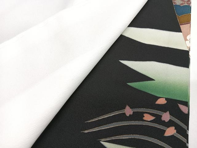 平和屋着物■豪華黒留袖　作家物　駒刺繍　几帳扇面浜松文　暈し染め　金彩　正絹　逸品　CABI6837xe