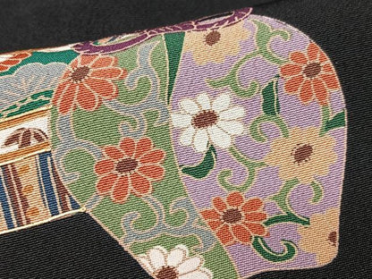 平和屋着物■豪華黒留袖　作家物　陶器花文　金彩　正絹　逸品　CABI6838xe