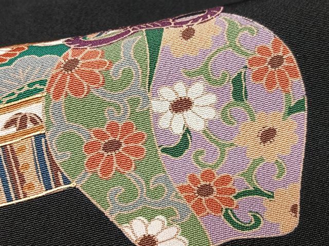 平和屋着物■豪華黒留袖　作家物　陶器花文　金彩　正絹　逸品　CABI6838xe