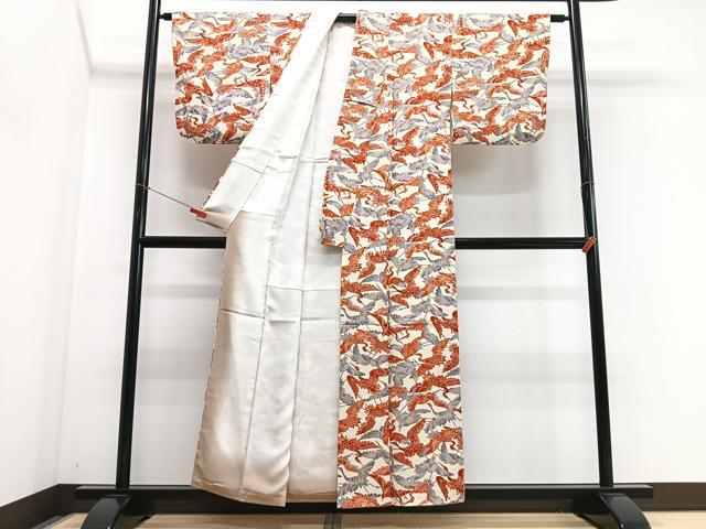 平和屋着物■上質な小紋　群鶴　正絹　逸品　CABI6842xe