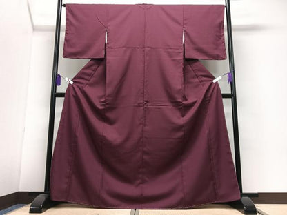 平和屋着物■色無地　蒲葡色　洗える着物　CABI6849xe