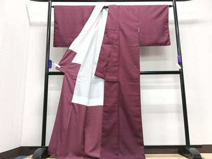 平和屋着物■色無地　蒲葡色　洗える着物　CABI6849xe
