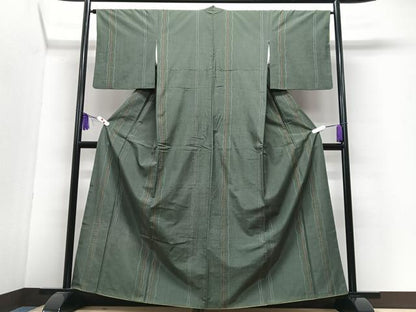 平和屋着物■民芸紬　縞　正絹　逸品　CABI6852xe