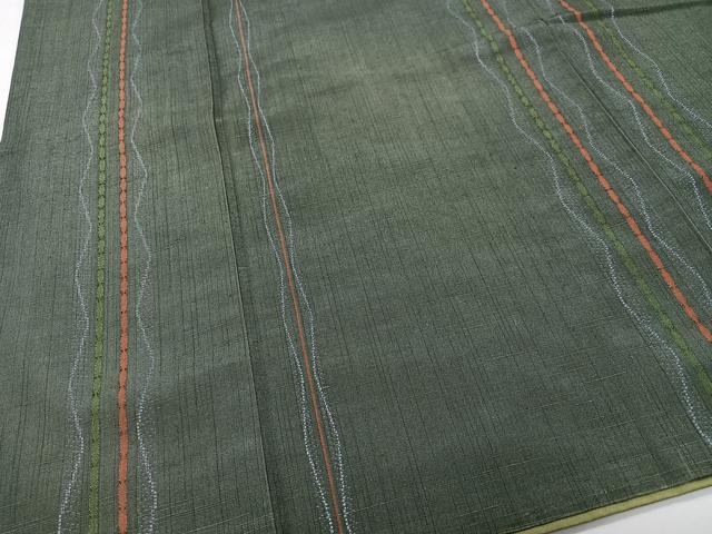 平和屋着物■民芸紬　縞　正絹　逸品　CABI6852xe