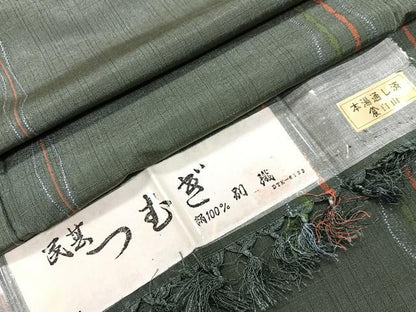 平和屋着物■民芸紬　縞　正絹　逸品　CABI6852xe