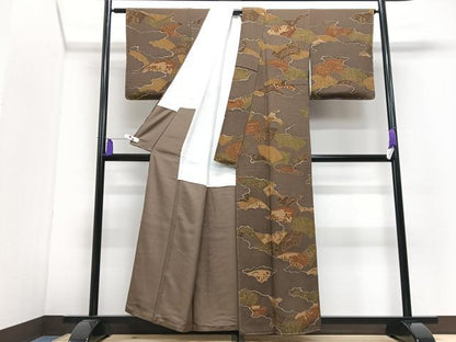 平和屋着物■上質な小紋　扇文　正絹　逸品　未使用　CABI6854xe