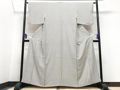 平和屋着物■上質な小紋　麻の葉文様　正絹　逸品　CABI6858xe