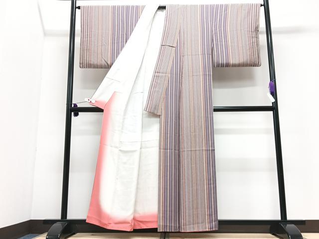 平和屋着物■上質な小紋　縞　正絹　逸品　CABI6861xe