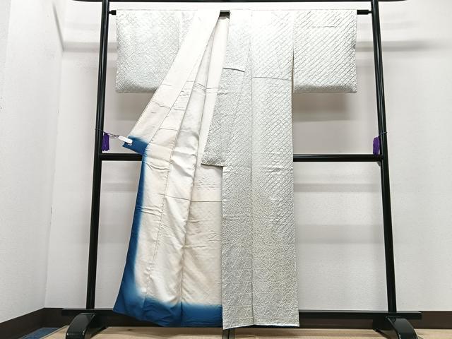 平和屋着物■色留訪問着　絞り　麻の葉文様　青海波　正絹　逸品　CABI6862xe