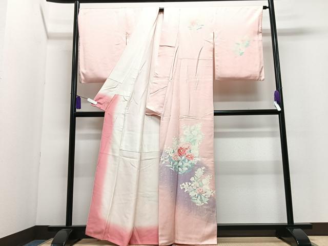 平和屋着物■訪問着　草花文　正絹　逸品　CABI6863xe