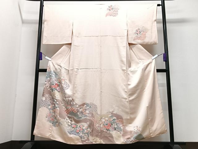 平和屋着物■訪問着　吉祥花文　正絹　逸品　CABI6865xe
