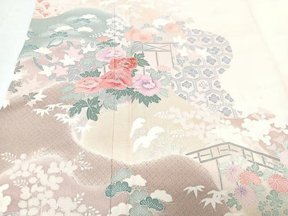 平和屋着物■訪問着　吉祥花文　正絹　逸品　CABI6865xe