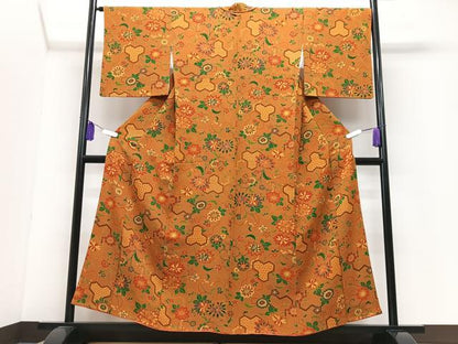 平和屋着物■上質な小紋　花唐草文　正絹　逸品　CABI6868xe