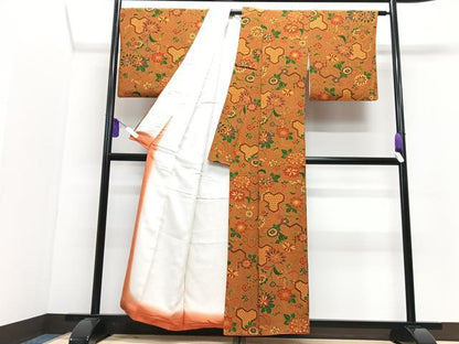 平和屋着物■上質な小紋　花唐草文　正絹　逸品　CABI6868xe