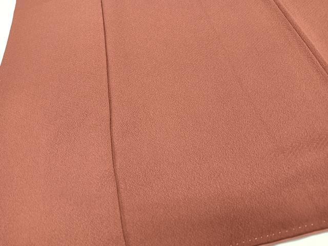 平和屋着物■上質な色無地　赤茶色　正絹　逸品　CABI6869xe