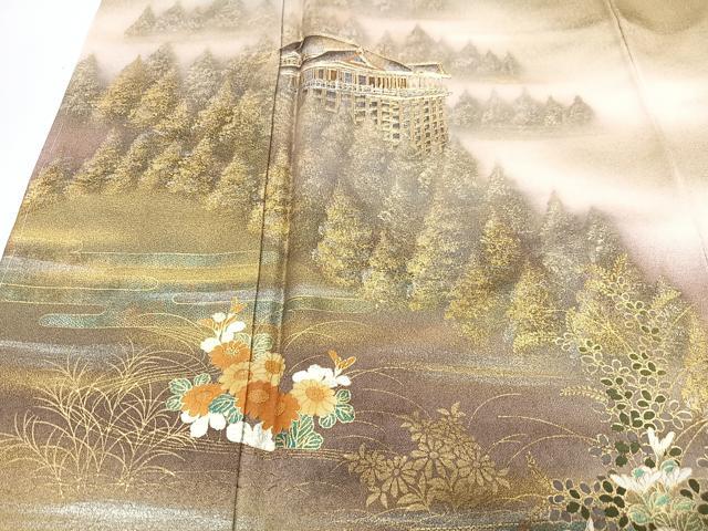 平和屋着物■訪問着　風景文　暈し染め　金彩　正絹　逸品　CABI6870xe
