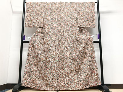 平和屋着物■上質な小紋　枝花文　正絹　逸品　未使用　CABI6878xe