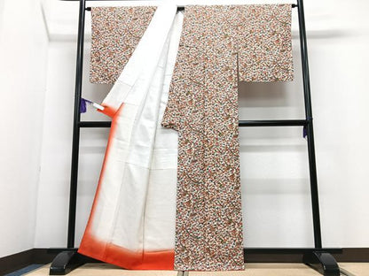 平和屋着物■上質な小紋　枝花文　正絹　逸品　未使用　CABI6878xe