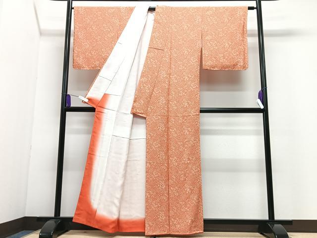 平和屋着物■上質な小紋　舞花文　正絹　逸品　未使用　CABI6879xe