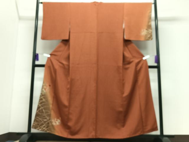 平和屋着物■訪問着　刺繍　草花文　暈し染め　金彩　正絹　逸品　CABI6881xe