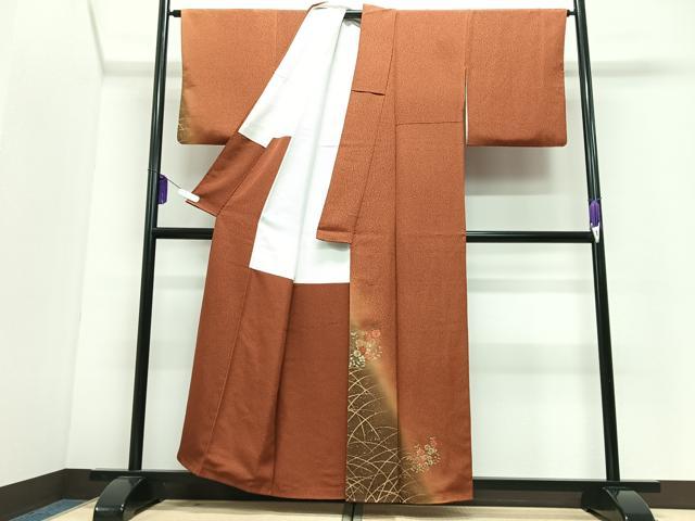 平和屋着物■訪問着　刺繍　草花文　暈し染め　金彩　正絹　逸品　CABI6881xe