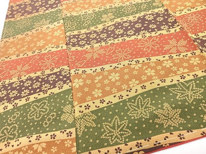 平和屋着物■上質な小紋　横段花文　正絹　逸品　未使用　CABI6882xe