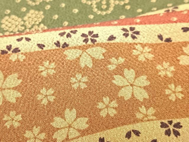 平和屋着物■上質な小紋　横段花文　正絹　逸品　未使用　CABI6882xe