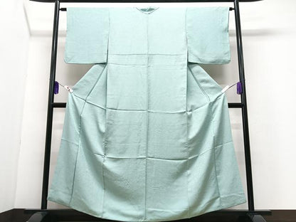 平和屋着物■上質な色無地　霞地紋　秘色色　正絹　逸品　CABI6883xe