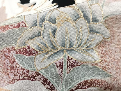 平和屋着物■豪華黒留袖　駒刺繍　鳳凰花文　金彩　正絹　逸品　CABI6884xe