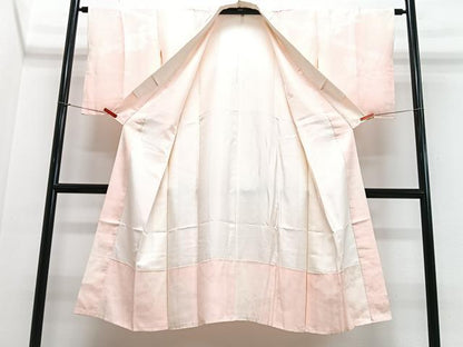 平和屋着物■長襦袢　袷　舞花地紋　正絹　逸品　CABI6893xe