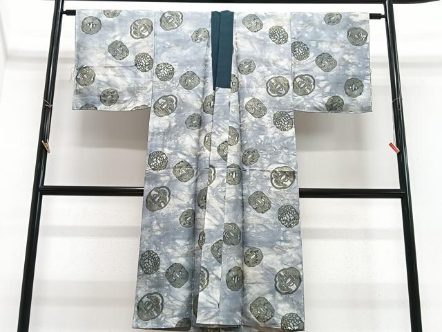 平和屋着物■男性　長襦袢　袷　古銭　龍　吉祥文　正絹　逸品　CABI6896xe