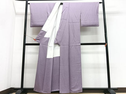 平和屋着物■上質な色無地　浅紫色　正絹　逸品　CABI6904xe