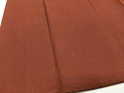 平和屋着物■上質な色無地　草花地紋　雀茶色　正絹　逸品　CABI6905xe