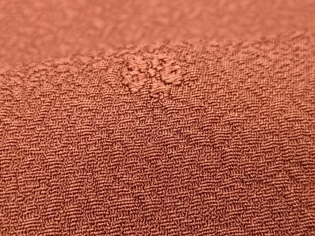 平和屋着物■上質な色無地　草花地紋　雀茶色　正絹　逸品　CABI6905xe