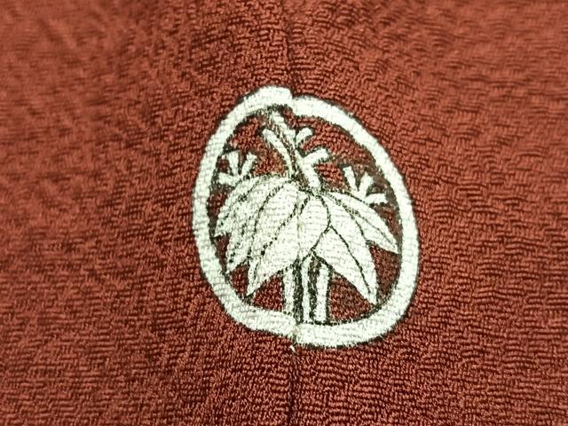 平和屋着物■上質な色無地　草花地紋　雀茶色　正絹　逸品　CABI6905xe