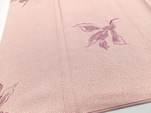 平和屋着物■上質な小紋　刺繍　草花文　正絹　逸品　CABI6914xe