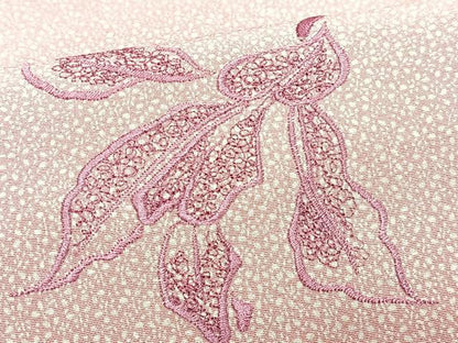 平和屋着物■上質な小紋　刺繍　草花文　正絹　逸品　CABI6914xe