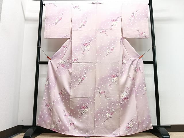平和屋着物■上質な小紋　枝花文　正絹　逸品　CABI6915xe