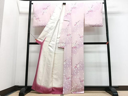 平和屋着物■上質な小紋　枝花文　正絹　逸品　CABI6915xe