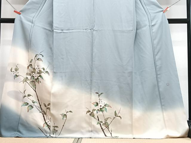 平和屋着物■訪問着　作家物　枝花文　暈し染め　正絹　逸品　CABI6916xe