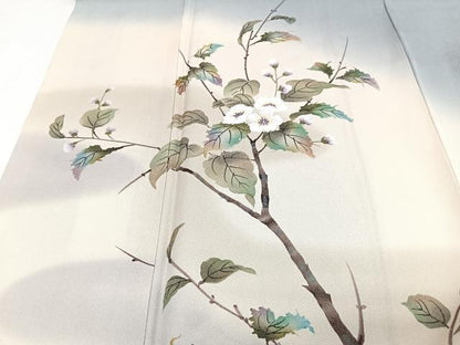平和屋着物■訪問着　作家物　枝花文　暈し染め　正絹　逸品　CABI6916xe