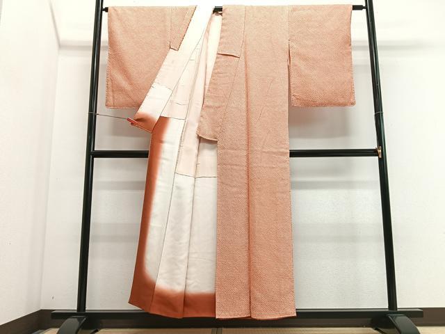 平和屋着物■大変加工の良い総絞り小紋　正絹　逸品　CABI6919xe