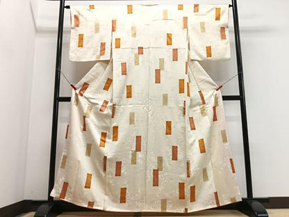 平和屋着物■上質な小紋　短冊花文　金銀彩　正絹　逸品　CABI6924xe