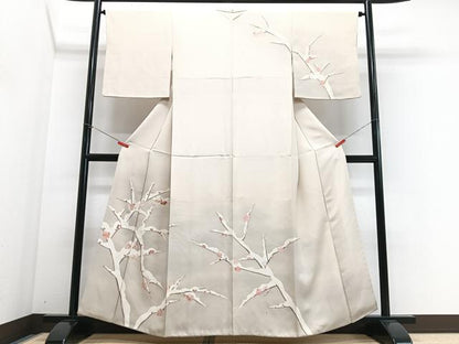 平和屋着物■訪問着　駒刺繍　枝花文　暈し染め　正絹　逸品　CABI6926xe