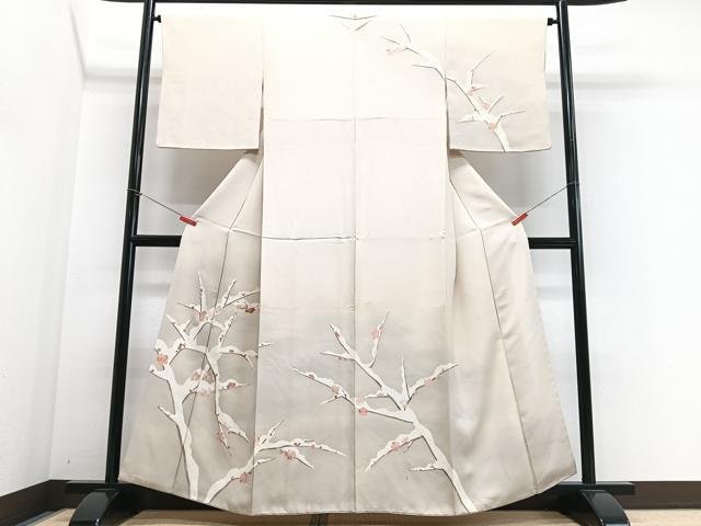 平和屋着物■訪問着　駒刺繍　枝花文　暈し染め　正絹　逸品　CABI6926xe