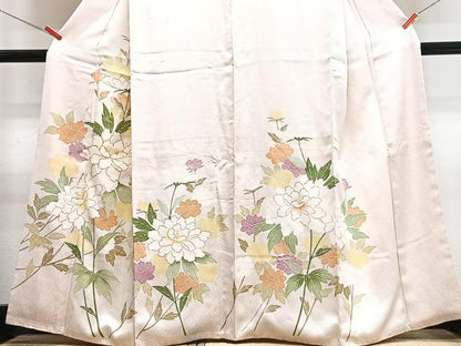 平和屋着物■訪問着　駒刺繍　枝花文　金彩　正絹　逸品　CABI6927xe
