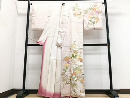 平和屋着物■訪問着　駒刺繍　枝花文　金彩　正絹　逸品　CABI6927xe